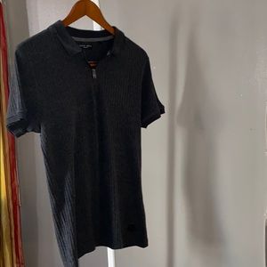 Ribbed zip polo